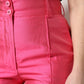 Dolce & Gabbana Pink Silk High Waist Tapered Pants