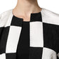 Dolce & Gabbana White Black Patchwork Jacquard Blazer Jacket