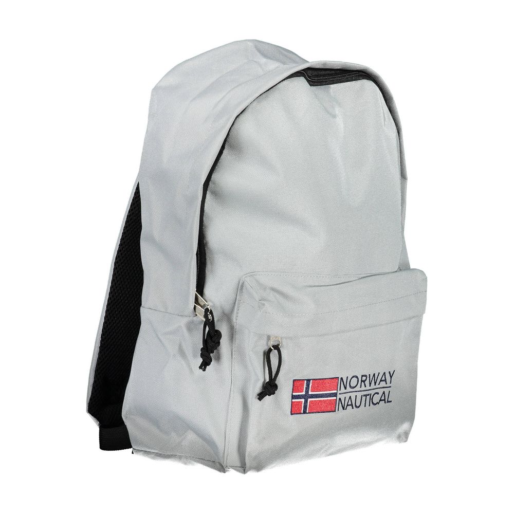 Gray Polyester Mens Backpack