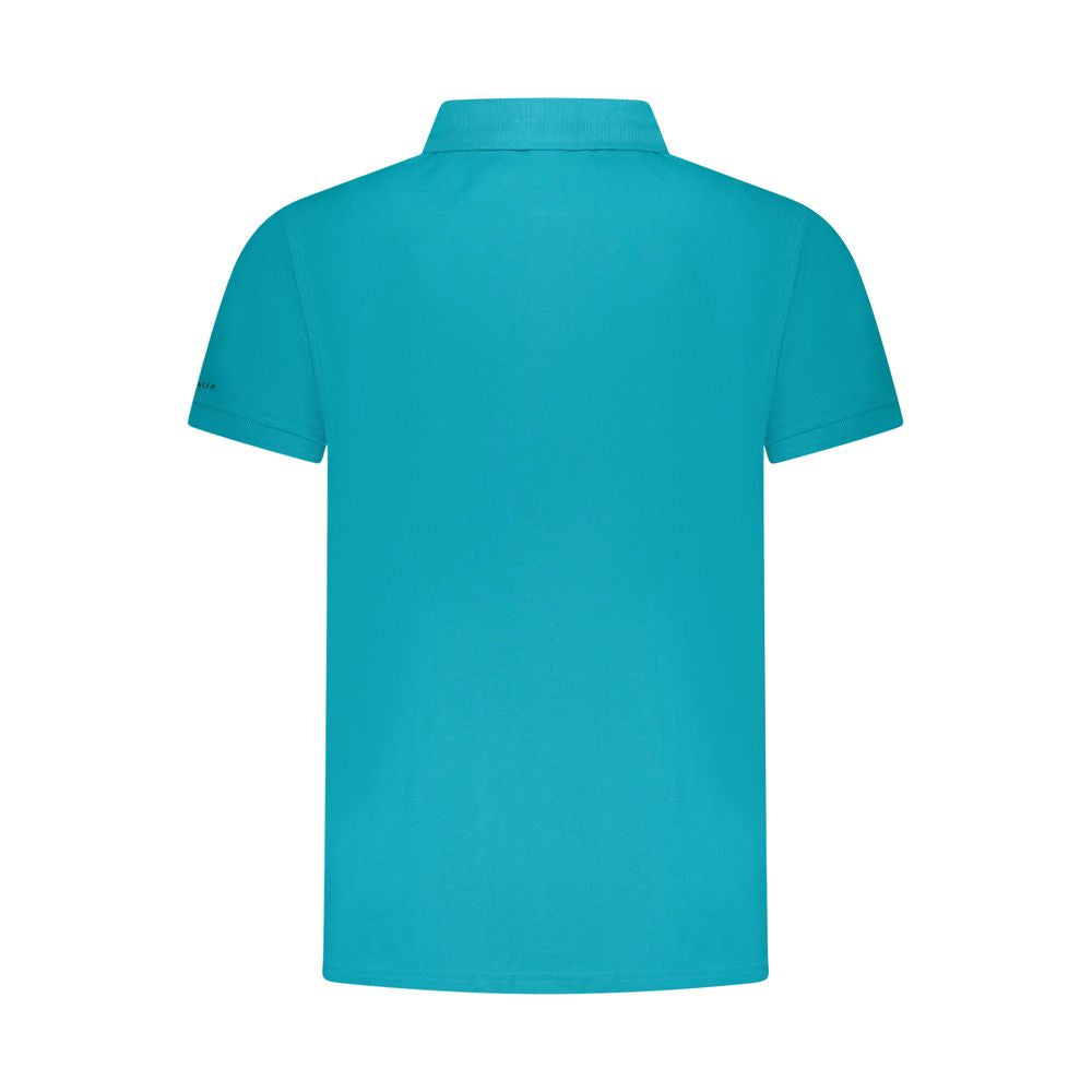 Light Blue Cotton Men Polo Shirt