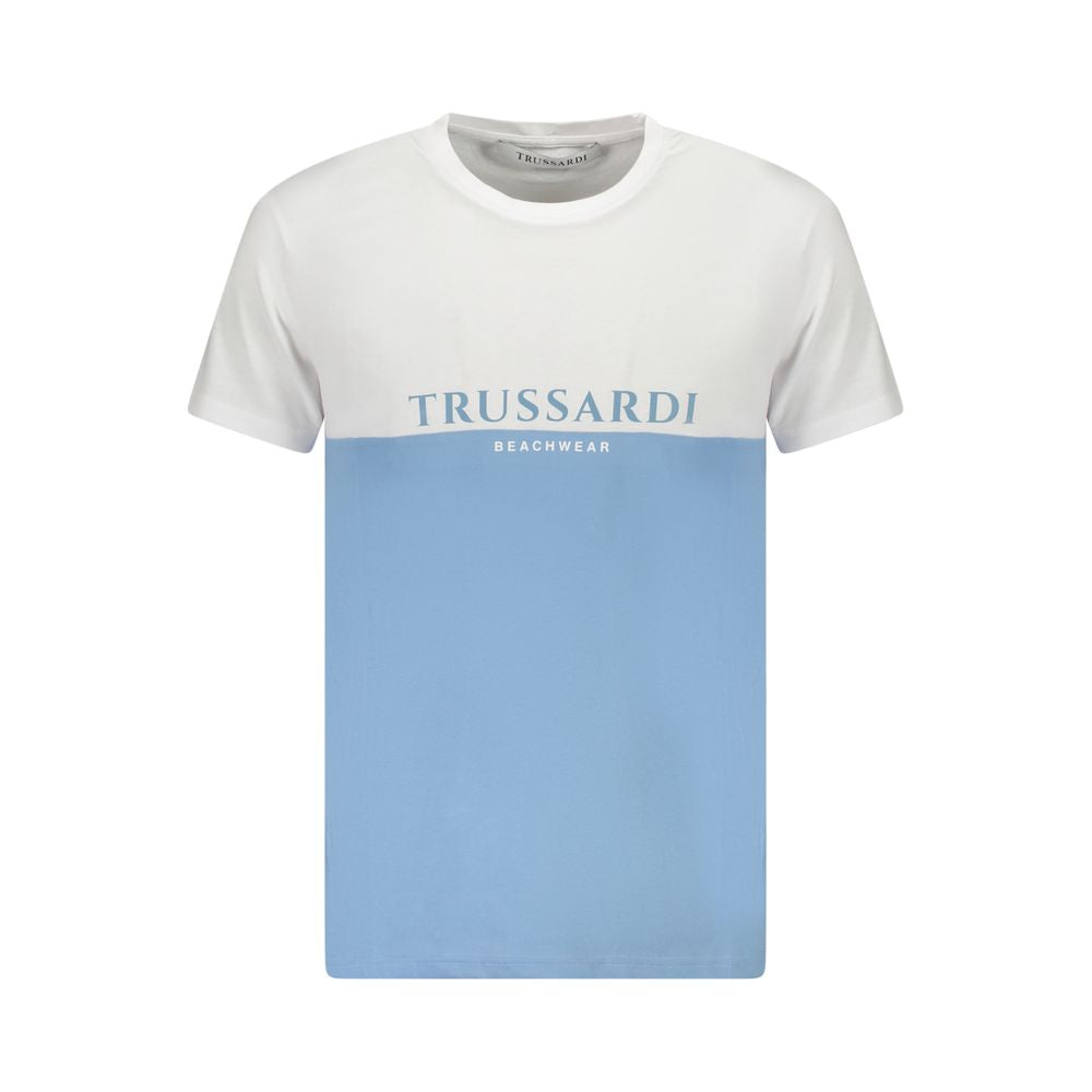 Light Blue Cotton Men T-Shirt