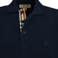Burberry Navy Blue Cotton Collared Polo Shirt