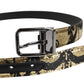 Dolce & Gabbana Multicolor Jacquard Leather Metal Buckle Belt