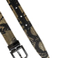 Dolce & Gabbana Multicolor Jacquard Leather Metal Buckle Belt