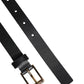 Dolce & Gabbana Black Classic Gold Metal Logo Buckle Belt