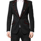 Dolce & Gabbana Black SICILIA CrystalEmbellished Coat Blazer
