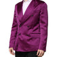 Dolce & Gabbana Purple Double Breasted Men Suit Coat Blazer