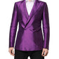 Dolce & Gabbana Purple Double Breasted Men Suit Coat Blazer