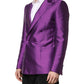 Dolce & Gabbana Purple Double Breasted Men Suit Coat Blazer