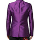 Dolce & Gabbana Purple Double Breasted Men Suit Coat Blazer