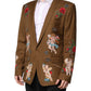 Dolce & Gabbana Brown MARTINI Single Breasted Coat Blazer