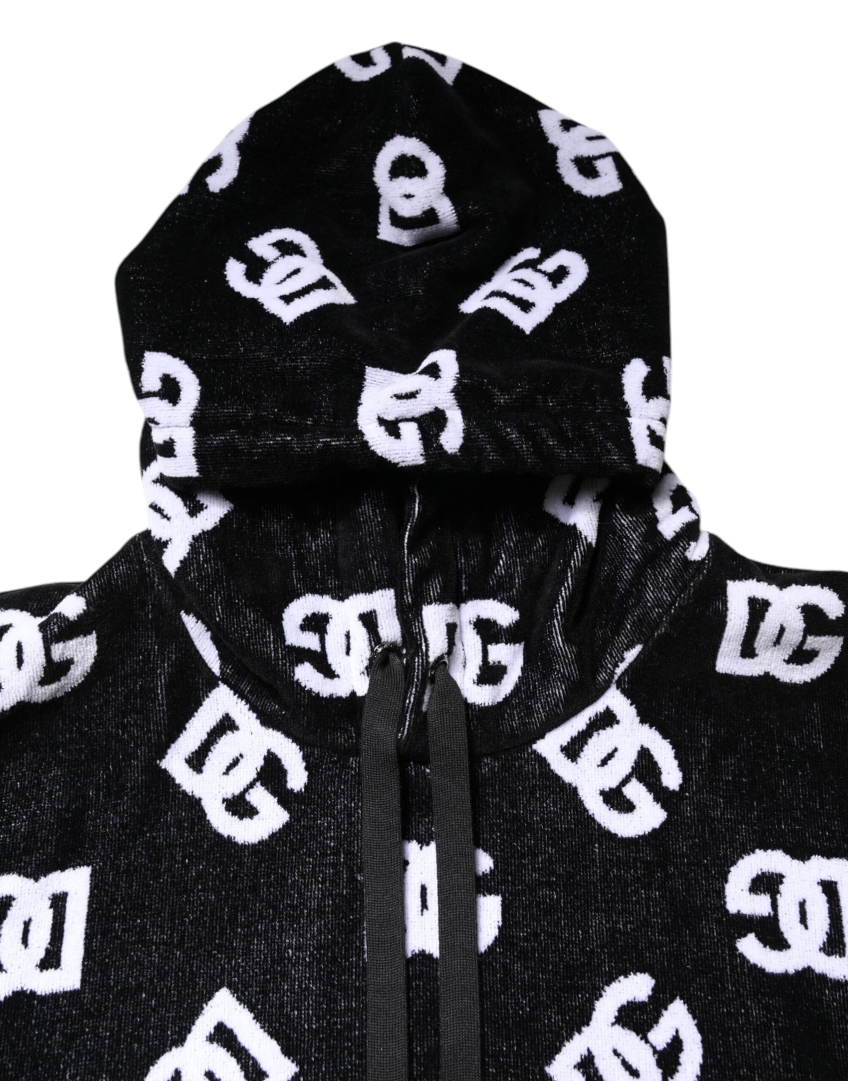 Dolce & Gabbana Black DG Cotton Hooded Sleeveless Sweater