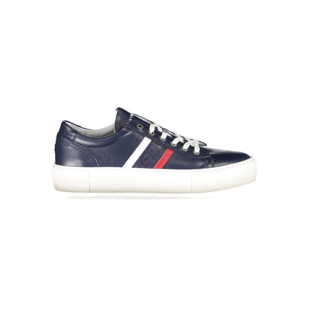 Blue Leather Men Sneaker