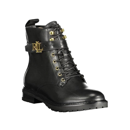 Black Leather Women Boot
