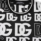 Dolce & Gabbana Black White Silk Knit DG Print T-shirt