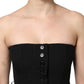 Dolce & Gabbana Black Wool Strapless Romper Jumpsuit Dress