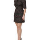 Dolce & Gabbana Brown Tweed Short Sleeves A-line Mini Dress