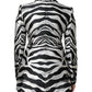 Dolce & Gabbana Black White Polyester Women Blazer Jacket