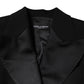 Dolce & Gabbana Black Wool Jumpsuit Dress Women Coat Jacket