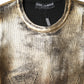 Dolce & Gabbana Gold Round Neck Long Sleeve Pullover Top