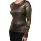 Dolce & Gabbana Gold Round Neck Long Sleeve Pullover Top