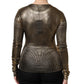Dolce & Gabbana Gold Round Neck Long Sleeve Pullover Top