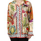 Dolce & Gabbana Multicolor Vegetables Silk Long Sleeves Top