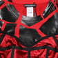 Dolce & Gabbana Red Black Cotton Bustier Detailing Cropped Top