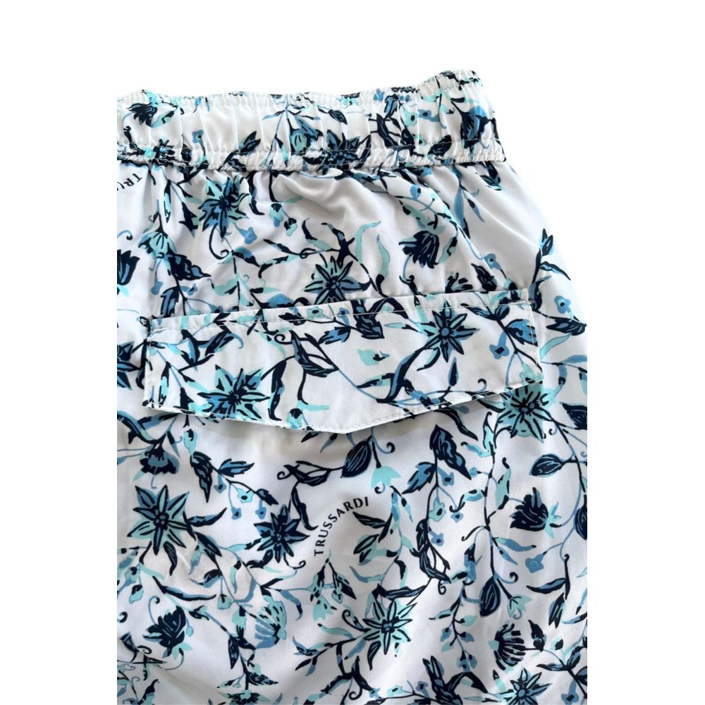 Trussardi Beachwear White Polyester Men's Swim Short