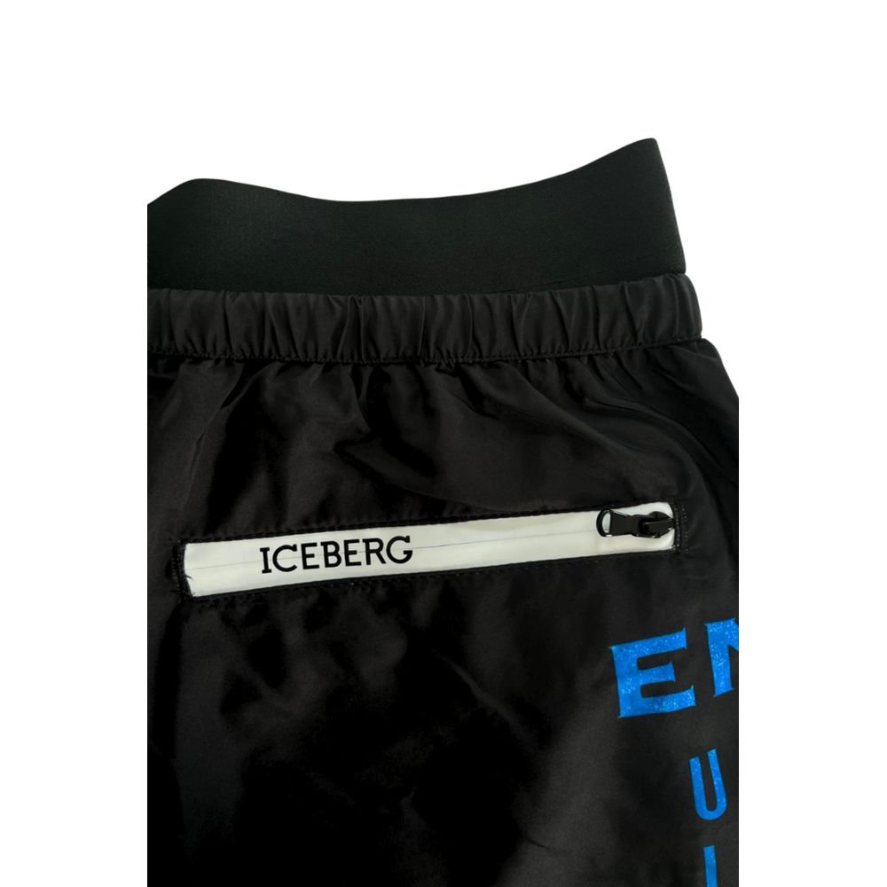 Iceberg Black Polyester Men Swim Shorts