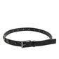 Dolce & Gabbana Black Luxury Leather DG Studs Buckle Belt