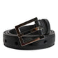 Dolce & Gabbana Black Classic Calfskin Leather Buckle Belt