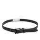 Dolce & Gabbana Black Classic Calfskin Leather Buckle Belt