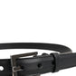 Dolce & Gabbana Black Classic Calfskin Leather Buckle Belt