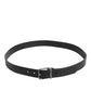 Dolce & Gabbana Black Classic Leather Metal Buckle Belt