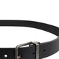 Dolce & Gabbana Black Classic Leather Metal Buckle Belt