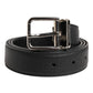 Dolce & Gabbana Black Calf Leather Classic Metal Buckle Belt