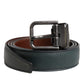 Dolce & Gabbana Green Classic Leather Metal Buckle Belt