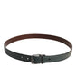 Dolce & Gabbana Green Classic Leather Metal Buckle Belt