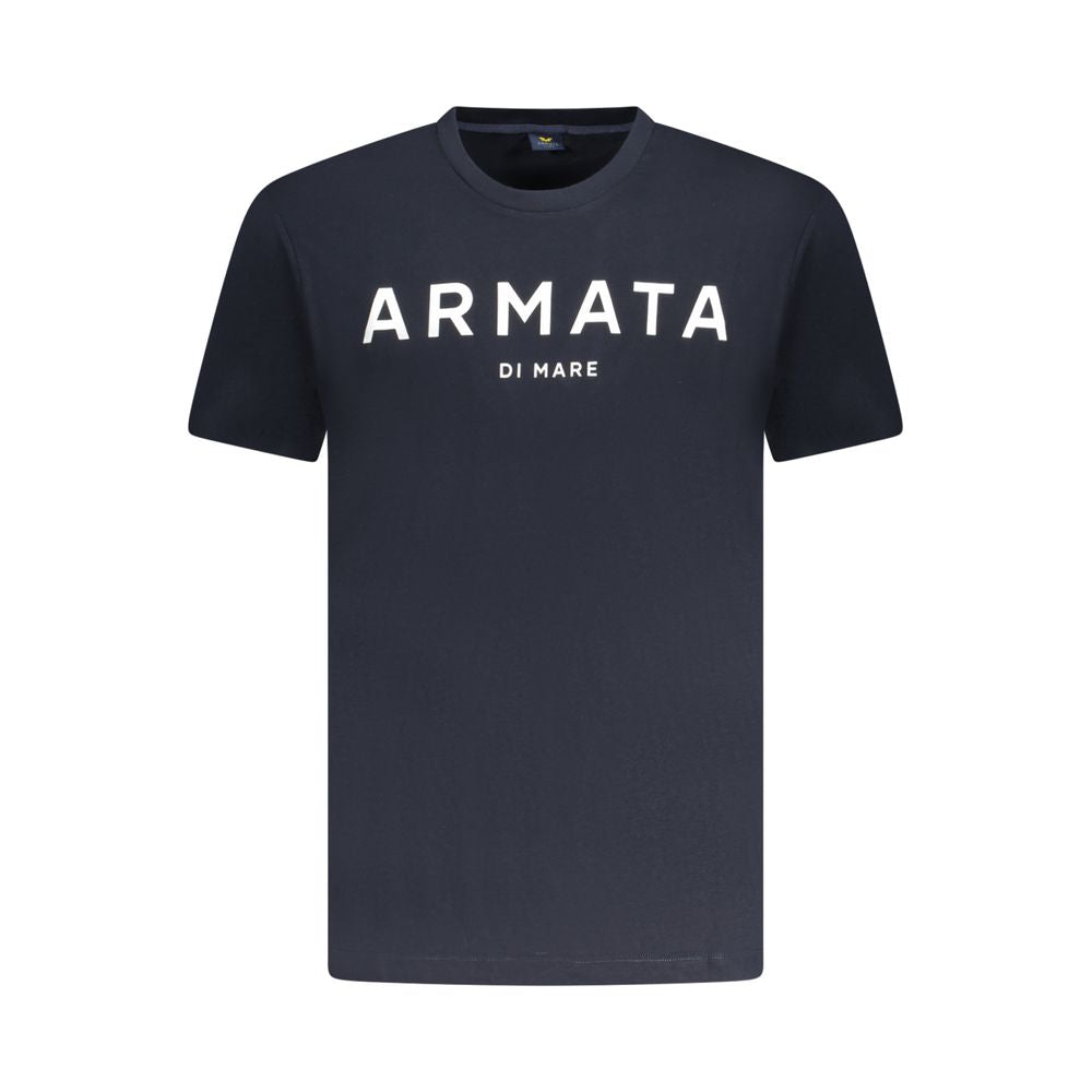 Blue Cotton Men T-Shirt