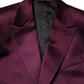 Dolce & Gabbana Dark Purple Silk 3Piece Single Breasted Suit