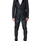Dolce & Gabbana Blue MARTINI Star Jacquard 3 Piece Suit