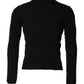 Dolce & Gabbana Black Wool Knit Crew Neck Pullover Sweater
