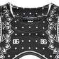 Dolce & Gabbana Black White Bandana Cotton Men Sweatshirt Sweater