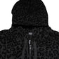 Dolce & Gabbana Black Leopard Full Zip Hooded Sweatshirt Sweater