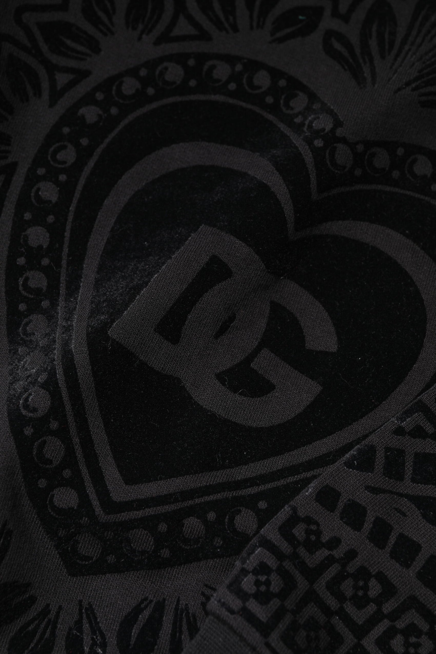 Dolce & Gabbana Black Printed Crew Neck Sweatshirt Sweater