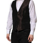 Dolce & Gabbana Dark Brown Dress Formal Men Waistcoat Vest