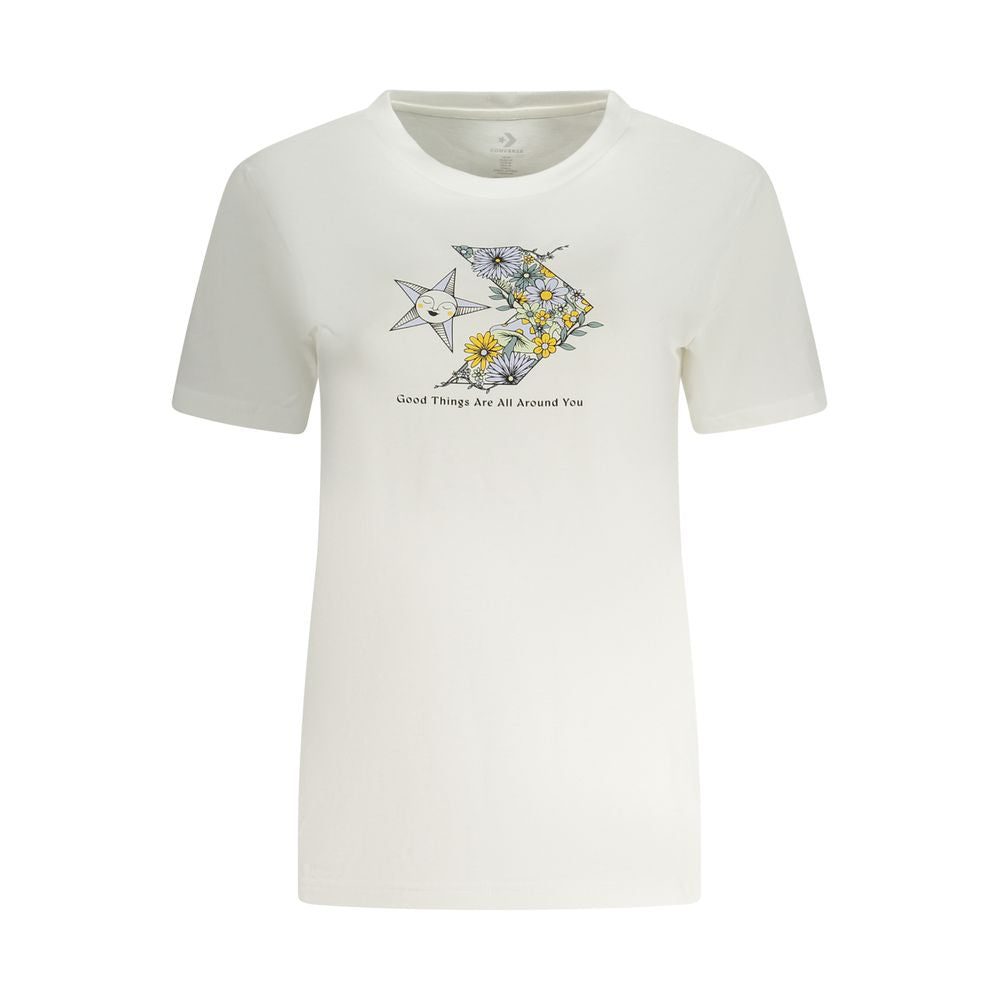 White Cotton Women T-Shirt