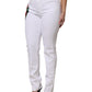 Dolce & Gabbana White Floral Sequined GIRLY Denim Jeans