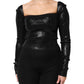 Dolce & Gabbana Black Viscose Long Sleeves Fitted Blouse Top